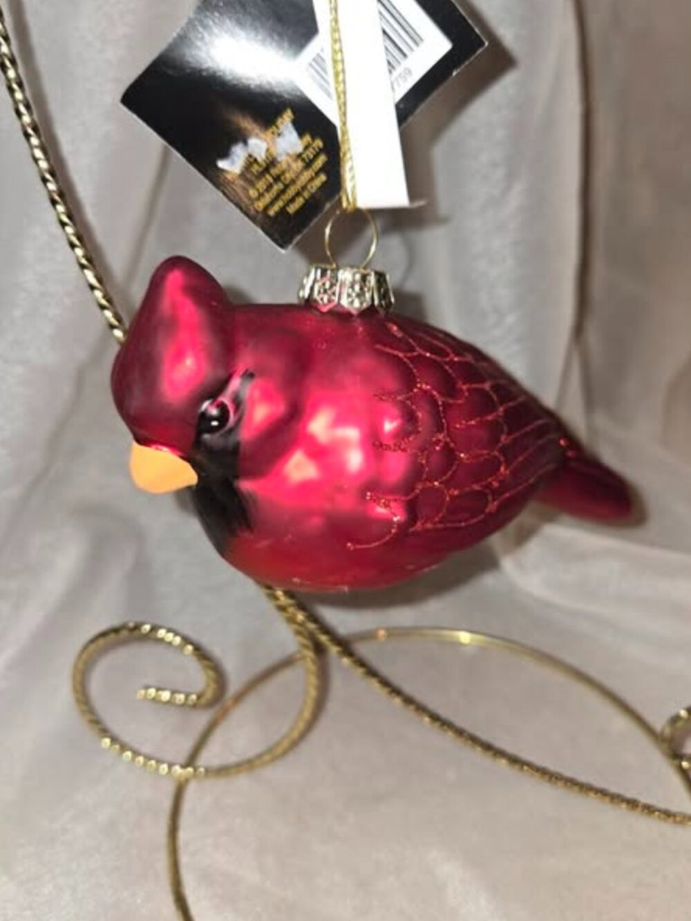 The Robert Stanley Glass Red Cardinal Christmas Ornaments 5"
